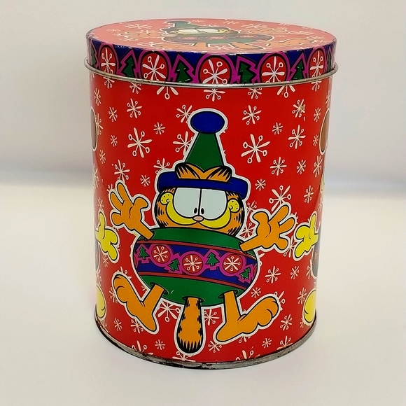 Vintage Garfield Christmas Tin - Picture 1 of 9